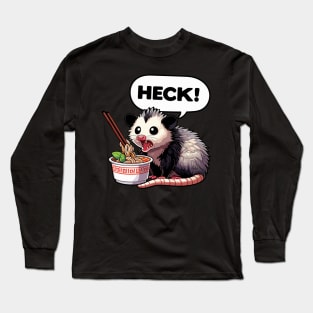 Heck Opossum Eating Ramen Long Sleeve T-Shirt